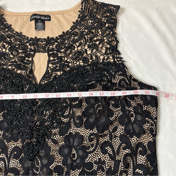 Candalite Women's black lace strapless dress Size 2X - Picture 5 of 8